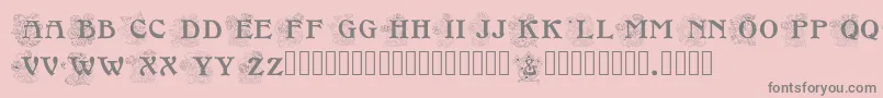 fuente Floralcapsnouveau – Fuentes Grises Sobre Fondo Rosa