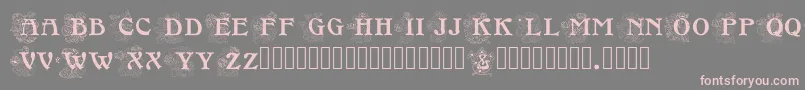 Floralcapsnouveau Font – Pink Fonts on Gray Background