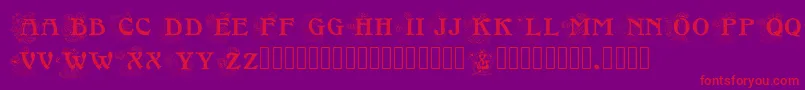 Floralcapsnouveau Font – Red Fonts on Purple Background