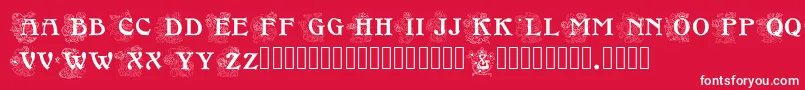 Floralcapsnouveau Font – White Fonts on Red Background