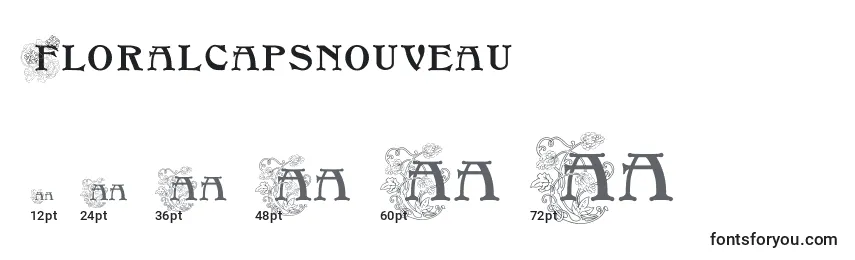 Размеры шрифта Floralcapsnouveau
