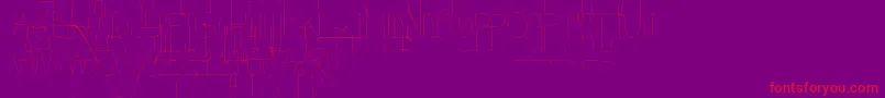 Yolasm-Schriftart – Rote Schriften auf violettem Hintergrund