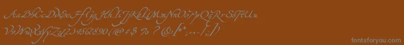 YevidaPotens Font – Gray Fonts on Brown Background
