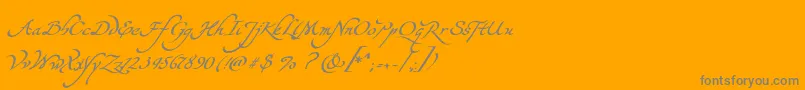 フォントYevidaPotens – オレンジの背景に灰色の文字