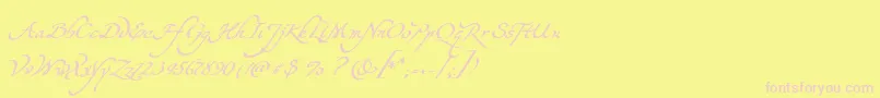 YevidaPotens-Schriftart – Rosa Schriften auf gelbem Hintergrund