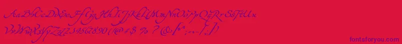 YevidaPotens Font – Purple Fonts on Red Background