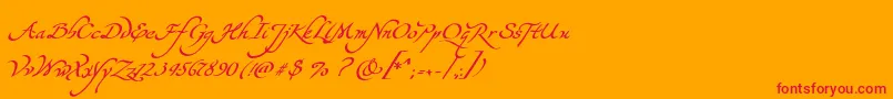 フォントYevidaPotens – オレンジの背景に赤い文字