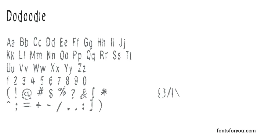 Schriftart Dodoodle – Alphabet, Zahlen, spezielle Symbole