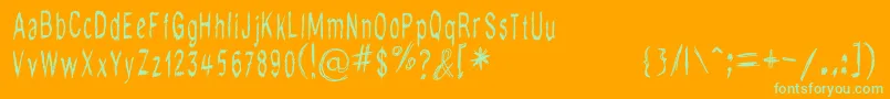 Dodoodle Font – Green Fonts on Orange Background