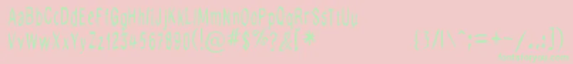 Dodoodle Font – Green Fonts on Pink Background
