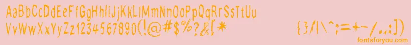 Dodoodle-Schriftart – Orangefarbene Schriften auf rosa Hintergrund