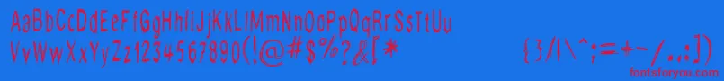 Dodoodle Font – Red Fonts on Blue Background