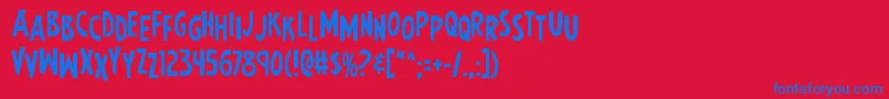Earthsmightiestjumble Font – Blue Fonts on Red Background