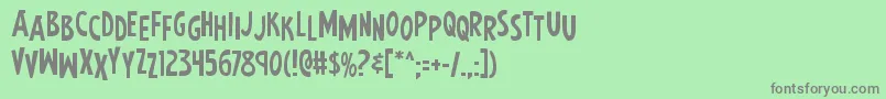Earthsmightiestjumble Font – Gray Fonts on Green Background
