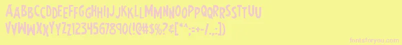 Earthsmightiestjumble Font – Pink Fonts on Yellow Background