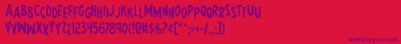 Earthsmightiestjumble Font – Purple Fonts on Red Background