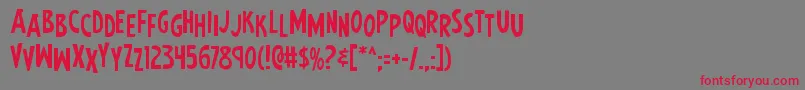 Earthsmightiestjumble Font – Red Fonts on Gray Background