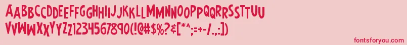 Earthsmightiestjumble Font – Red Fonts on Pink Background