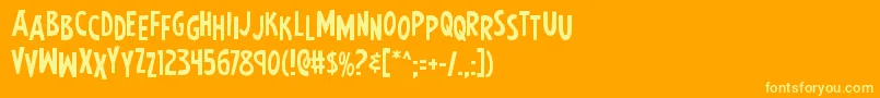 Earthsmightiestjumble Font – Yellow Fonts on Orange Background