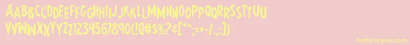 Earthsmightiestjumble Font – Yellow Fonts on Pink Background