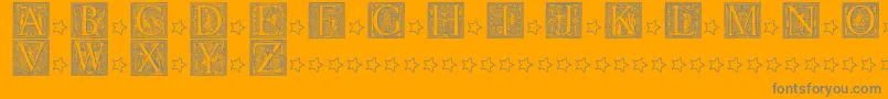 PictoGlyphs-Schriftart – Graue Schriften auf orangefarbenem Hintergrund