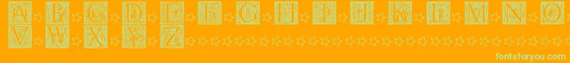 PictoGlyphs Font – Green Fonts on Orange Background