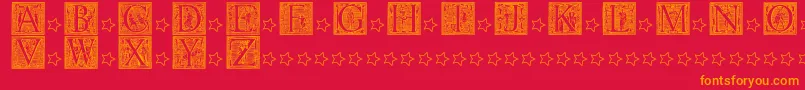 PictoGlyphs-Schriftart – Orangefarbene Schriften auf rotem Hintergrund