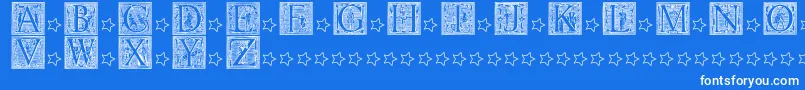 フォントPictoGlyphs – 青い背景に白い文字