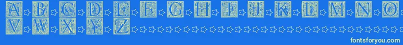 Fonte PictoGlyphs – fontes amarelas em um fundo azul