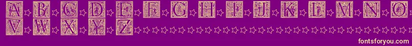 Fonte PictoGlyphs – fontes amarelas em um fundo roxo