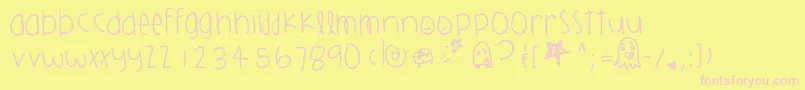 Harlemsplayground Font – Pink Fonts on Yellow Background