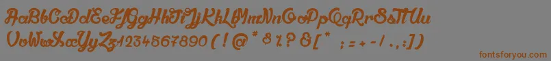 QualitРІDeluxePlatinium Font – Brown Fonts on Gray Background