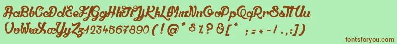 QualitРІDeluxePlatinium Font – Brown Fonts on Green Background