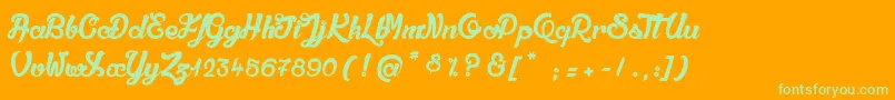 QualitРІDeluxePlatinium Font – Green Fonts on Orange Background