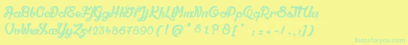 QualitРІDeluxePlatinium Font – Green Fonts on Yellow Background