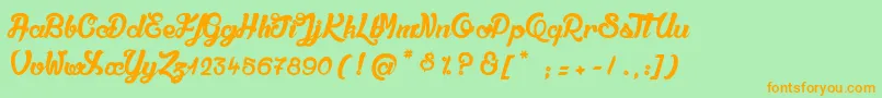 QualitРІDeluxePlatinium Font – Orange Fonts on Green Background