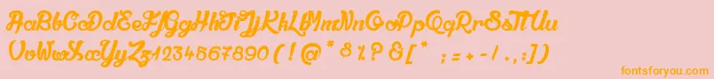 QualitРІDeluxePlatinium-Schriftart – Orangefarbene Schriften auf rosa Hintergrund