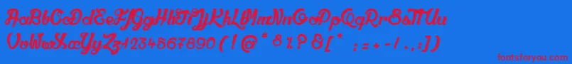 QualitРІDeluxePlatinium Font – Red Fonts on Blue Background