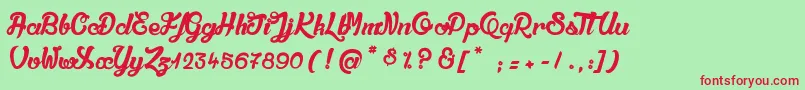 QualitРІDeluxePlatinium Font – Red Fonts on Green Background