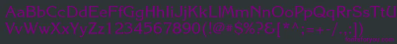 Czcionka Korinnaatt – fioletowe czcionki na czarnym tle