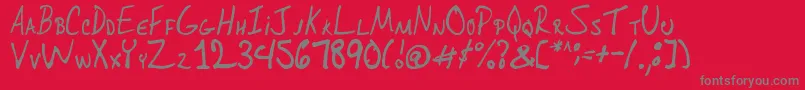 Ohdeesee-Schriftart – Graue Schriften auf rotem Hintergrund