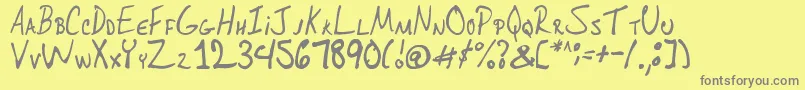Ohdeesee Font – Gray Fonts on Yellow Background