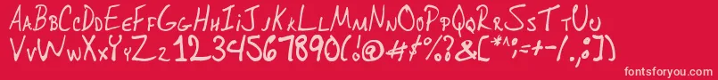 Ohdeesee Font – Pink Fonts on Red Background