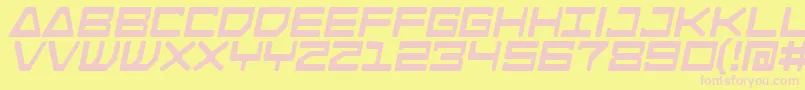 AndroidNationBold-fontti – vaaleanpunaiset fontit keltaisella taustalla