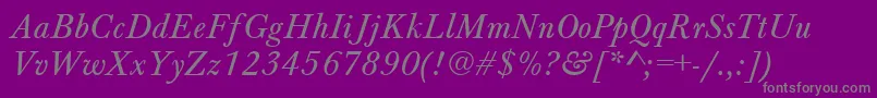 Шрифт BaskervilleAZPsNormalItalic – серые шрифты на фиолетовом фоне
