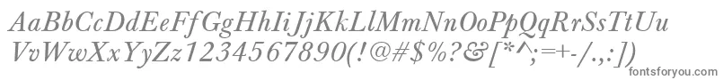 BaskervilleAZPsNormalItalic Font – Gray Fonts on White Background