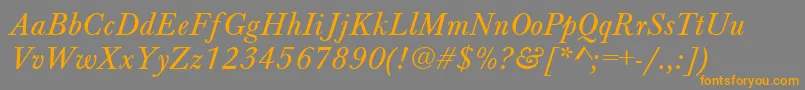BaskervilleAZPsNormalItalic Font – Orange Fonts on Gray Background