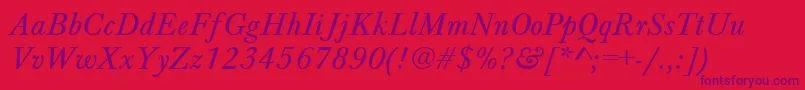 fuente BaskervilleAZPsNormalItalic – Fuentes Moradas Sobre Fondo Rojo