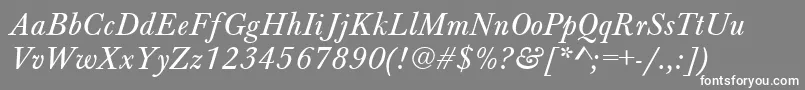 BaskervilleAZPsNormalItalic Font – White Fonts on Gray Background