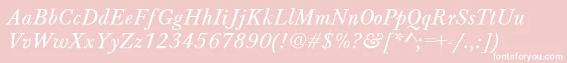BaskervilleAZPsNormalItalic Font – White Fonts on Pink Background